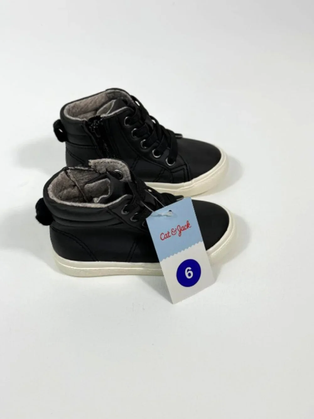 Cat and Jack Black Toddler Boy’s Tie Up Ankle Boots Size 6